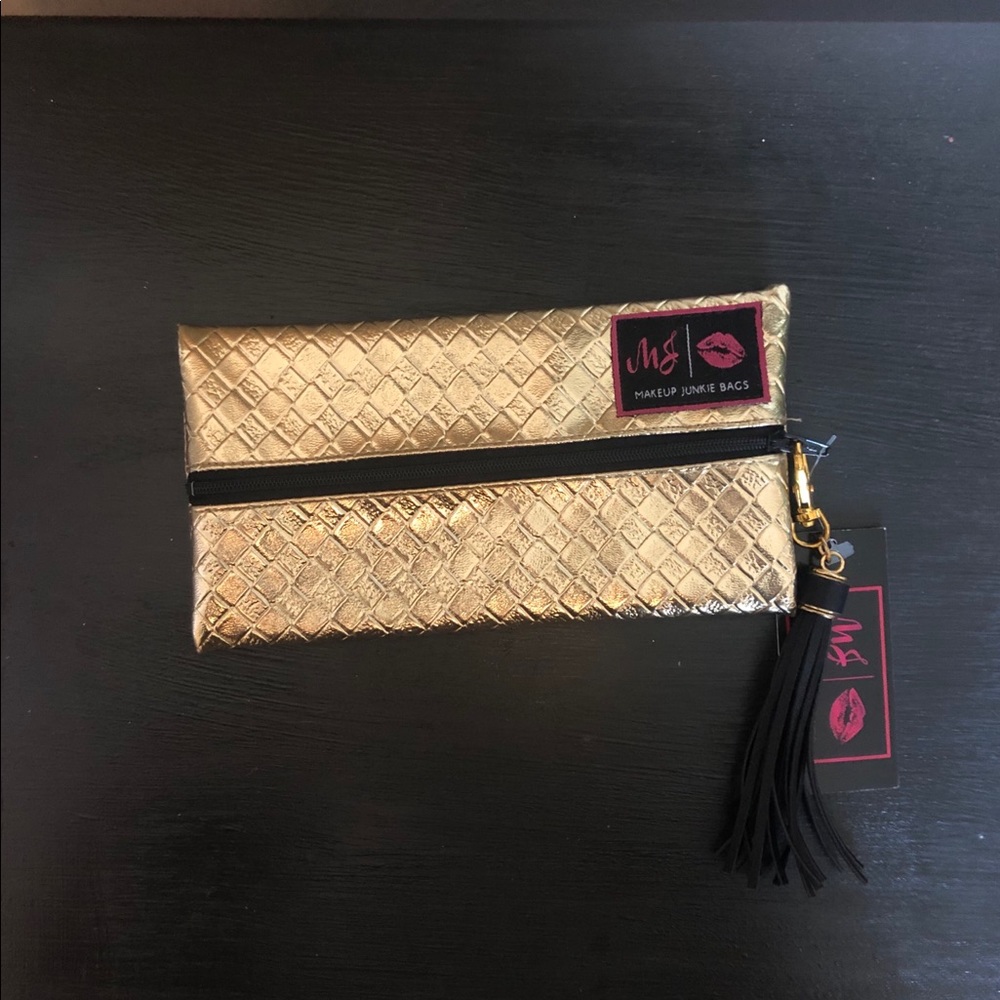Mini Makeup Junkie Bag -Gold